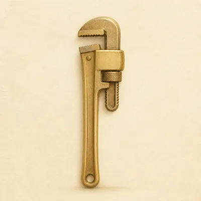 Illustration: brass pipe wrench - home services answering service