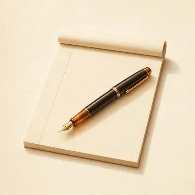 Illustration: fountain pen on a legal pad - law firms answering service