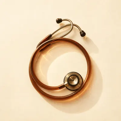 Illustration: stethoscope coiled into a circle - medical answering service