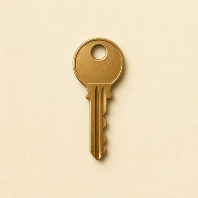 Illustration: brass house key - real estate answering service